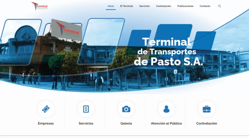 Portal web moderno y sistema de destinos inteligentes para la Terminal de Pasto con video 3D