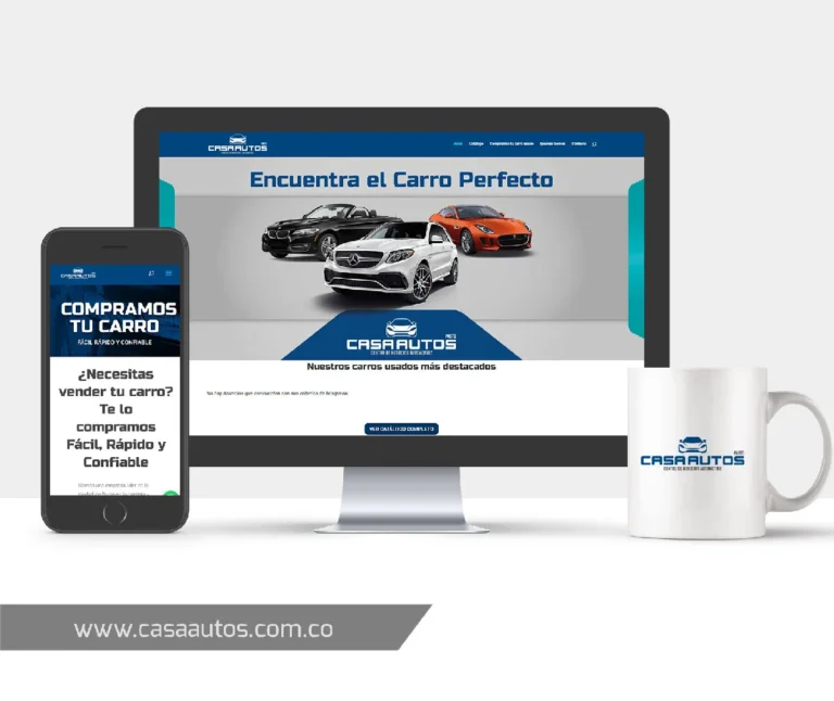 Sitio web CasaAutos diseño responsive desarrollo Ingenia Estudios Pasto Nariño