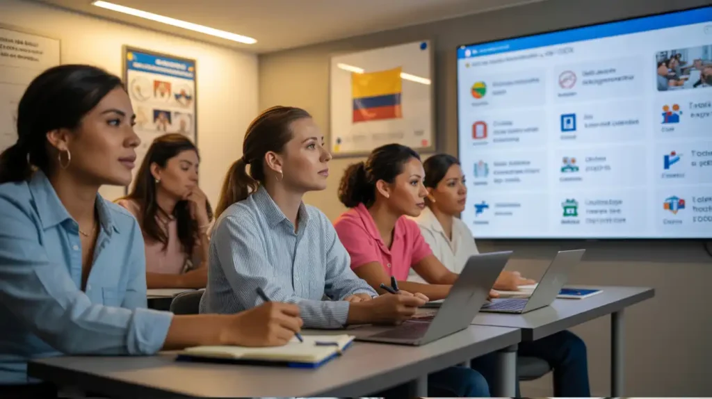 Docentes colombianos en capacitación de plataformas e-learning para instituciones educativas
