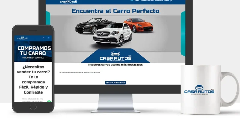 Caso de Éxito CasaAutos – Transformación Digital y Branding Corporativo Sitio web CasaAutos diseño responsive desarrollo Ingenia Estudios Pasto Nariño